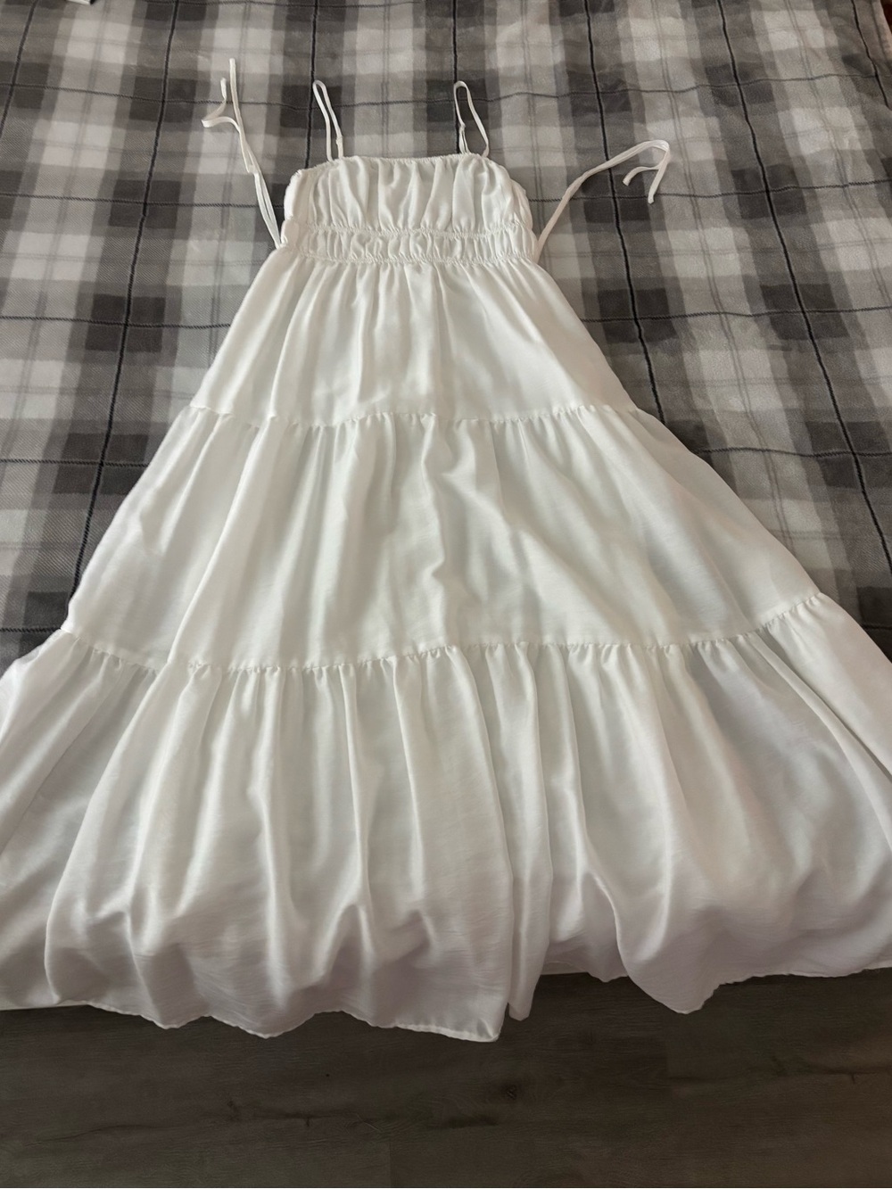 White Linen Spaghetti Strap Maxi Dress- New without tags.